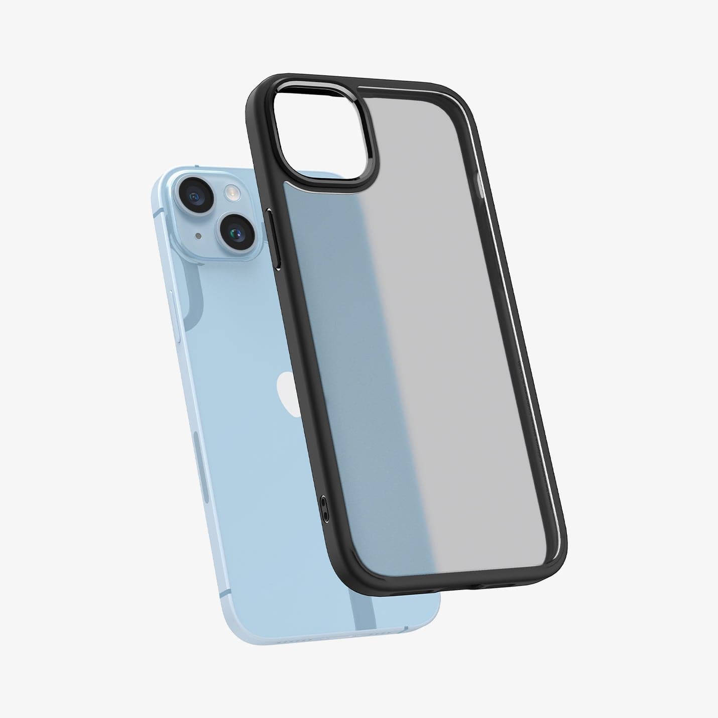 ACS05047 - iPhone 14 Case Ultra Hybrid in frost black showing the back hovering slightly away from device