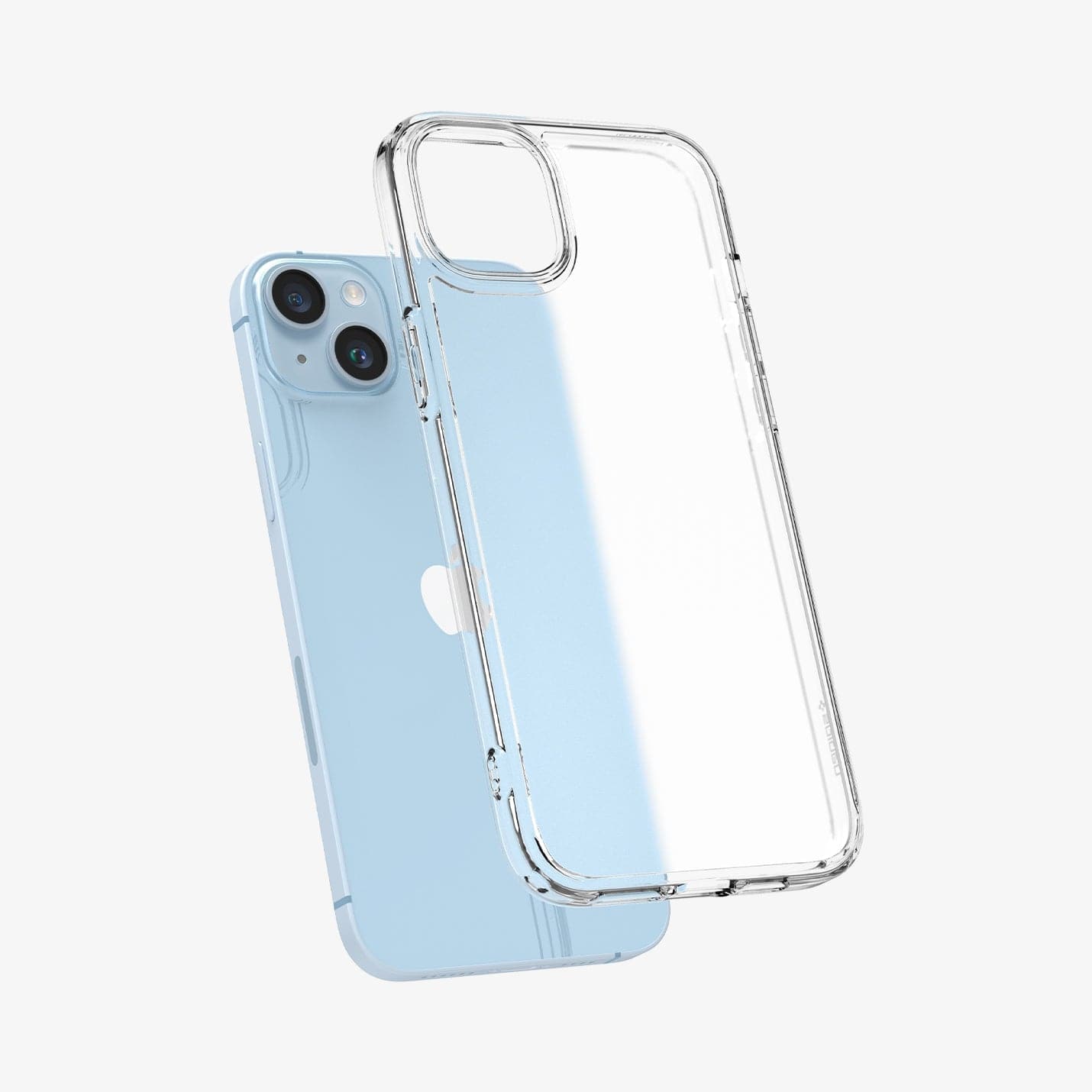ACS05046 - iPhone 14 Case Ultra Hybrid in frost clear showing the back hovering slightly away from device