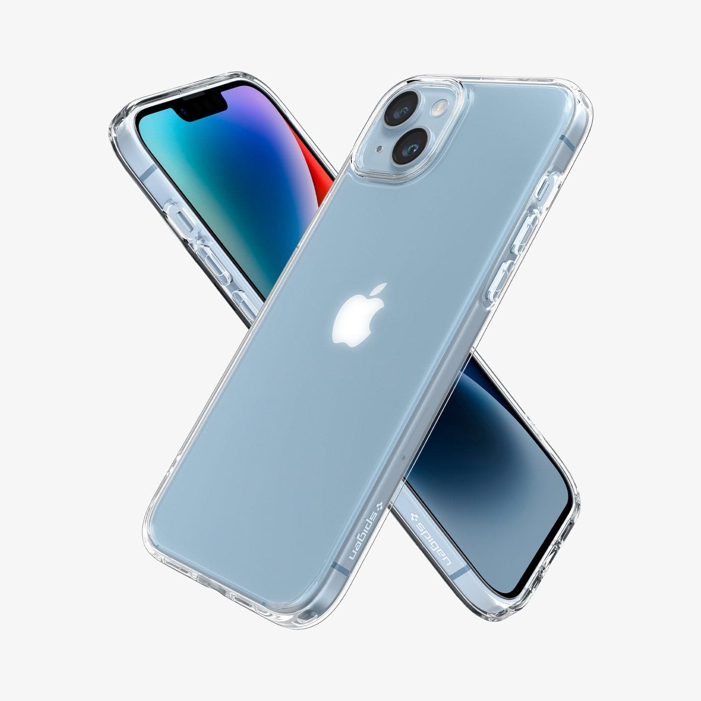 ACS05046 - iPhone 14 Case Ultra Hybrid in frost clear showing the back, sides and front