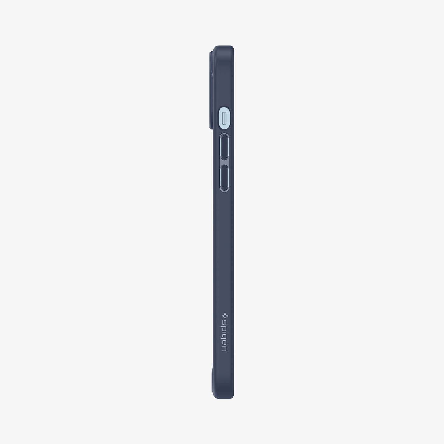 ACS04899 - iPhone 14 Plus Case Ultra Hybrid in navy blue showing the side with volume controls