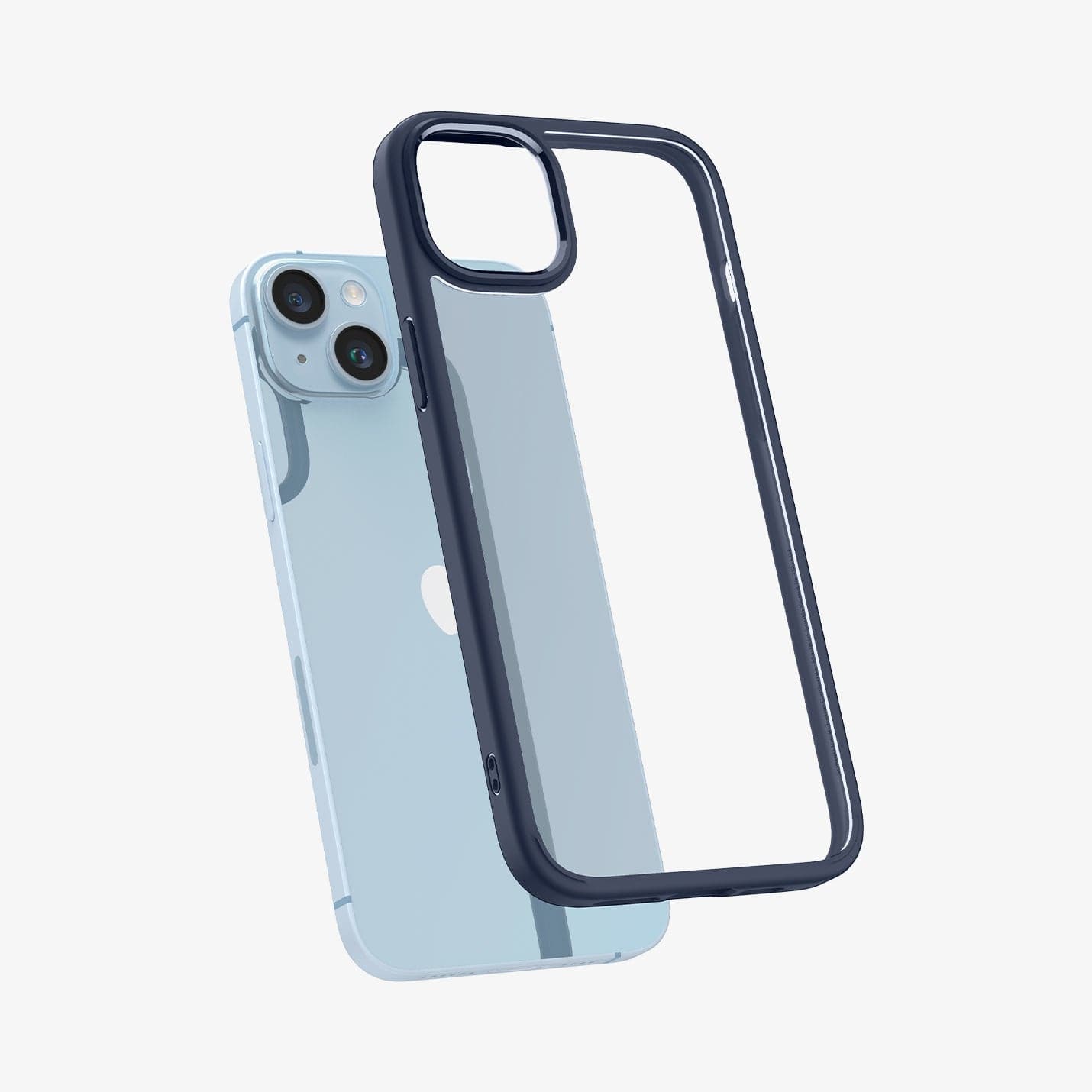 ACS05045 - iPhone 14 Case Ultra Hybrid in navy blue showing the back slightly hovering away from device