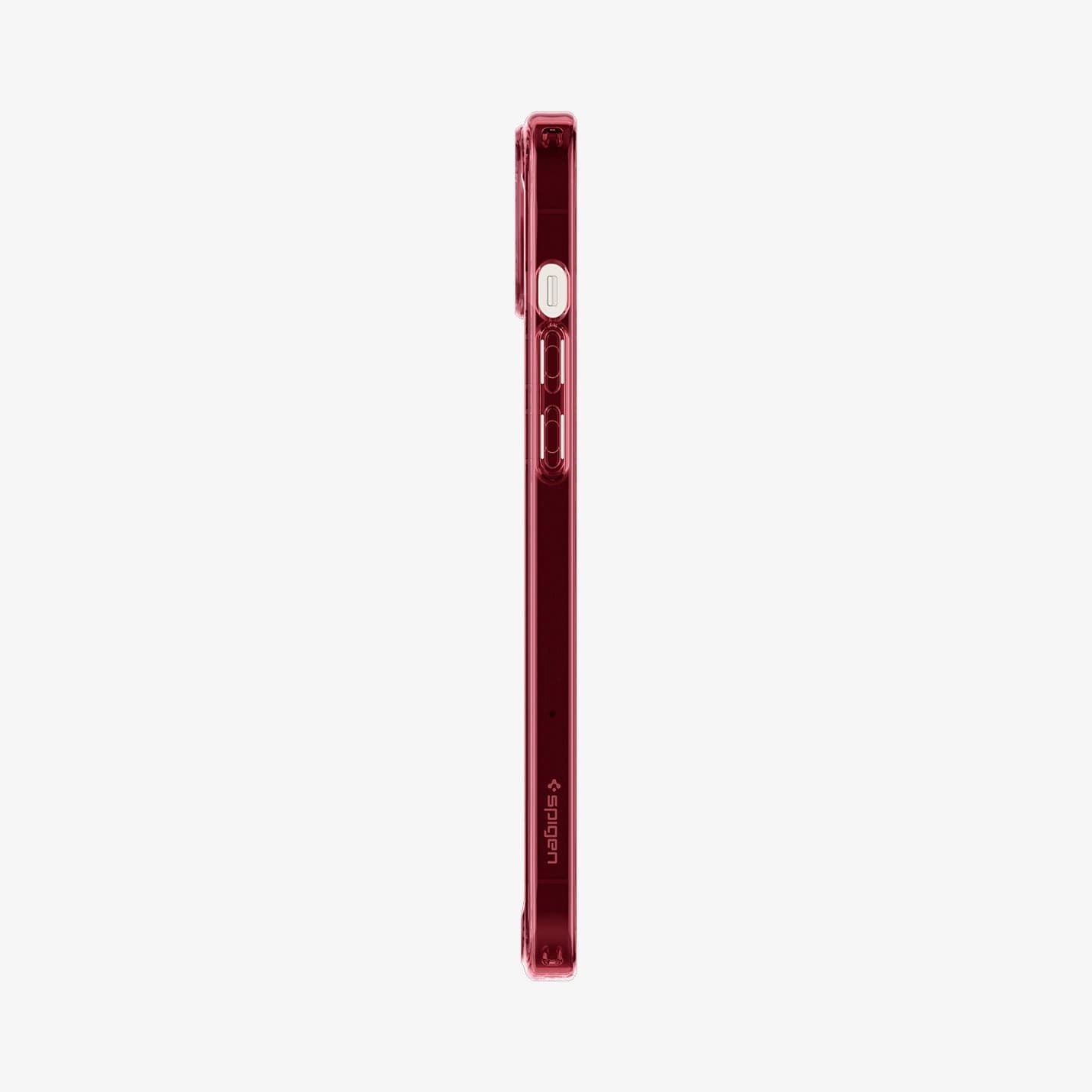 ACS04896 - iPhone 14 Plus Case Ultra Hybrid in red crystal showing the bottom with precise cutouts