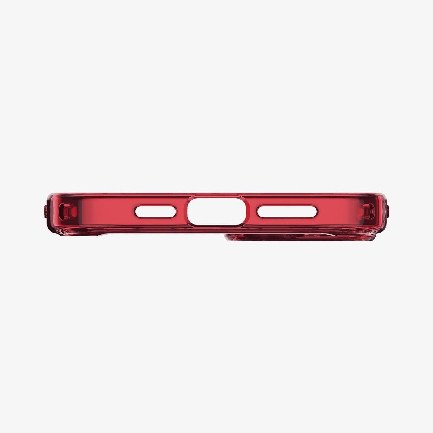 ACS05042 - iPhone 14 Case Ultra Hybrid in red crystal showing the bottom with precise cutouts