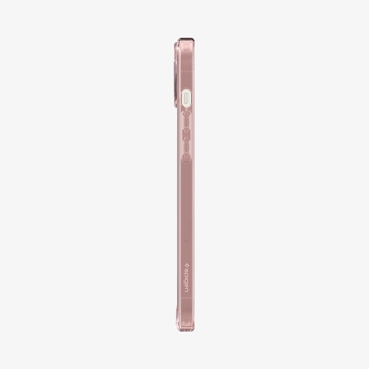 ACS04897 - iPhone 14 Plus Case Ultra Hybrid in rose crystal showing the side with volume controls