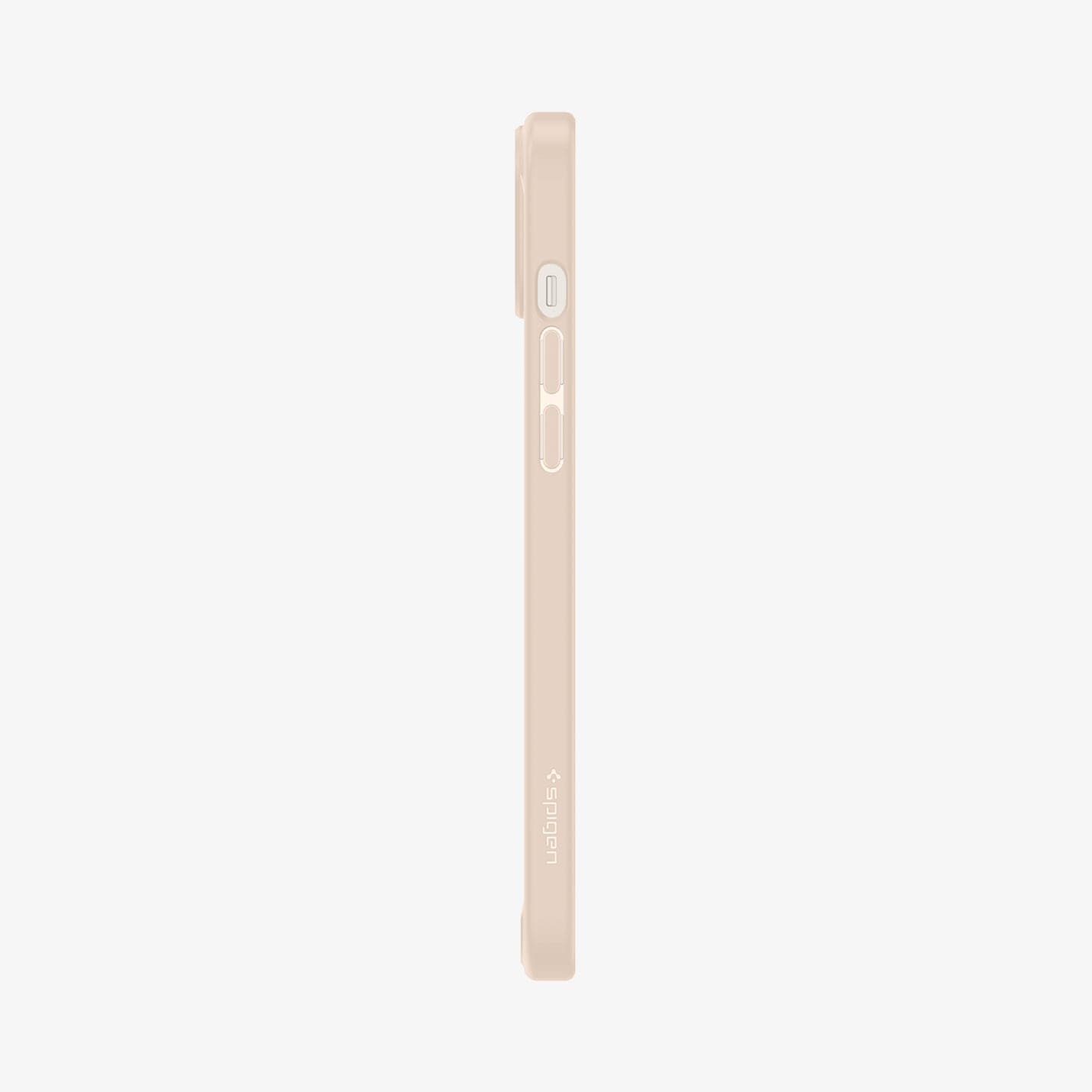 ACS05044 - iPhone 14 Case Ultra Hybrid in sand beige showing the side with volume controls