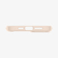ACS05044 - iPhone 14 Case Ultra Hybrid in sand beige showing the bottom with precise cutouts