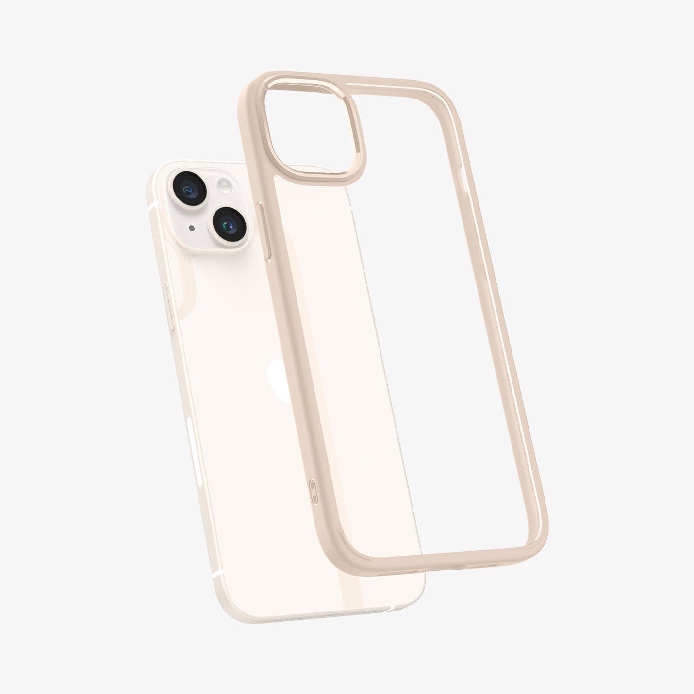 ACS05044 - iPhone 14 Case Ultra Hybrid in sand beige showing the back slightly hovering away from device