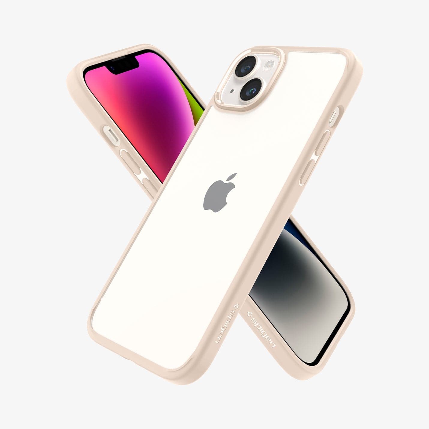 ACS05044 - iPhone 14 Case Ultra Hybrid in sand beige showing the back, sides and front