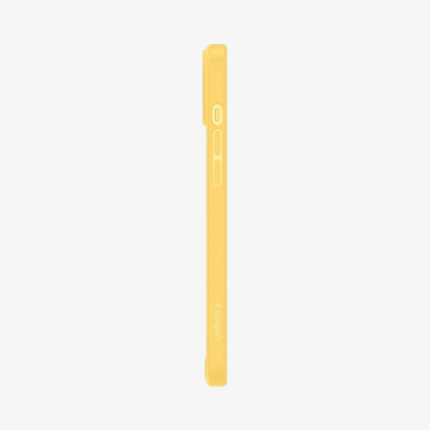 ACS06272 - iPhone 14 Case Ultra Hybrid in butter yellow showing the side with volume controls