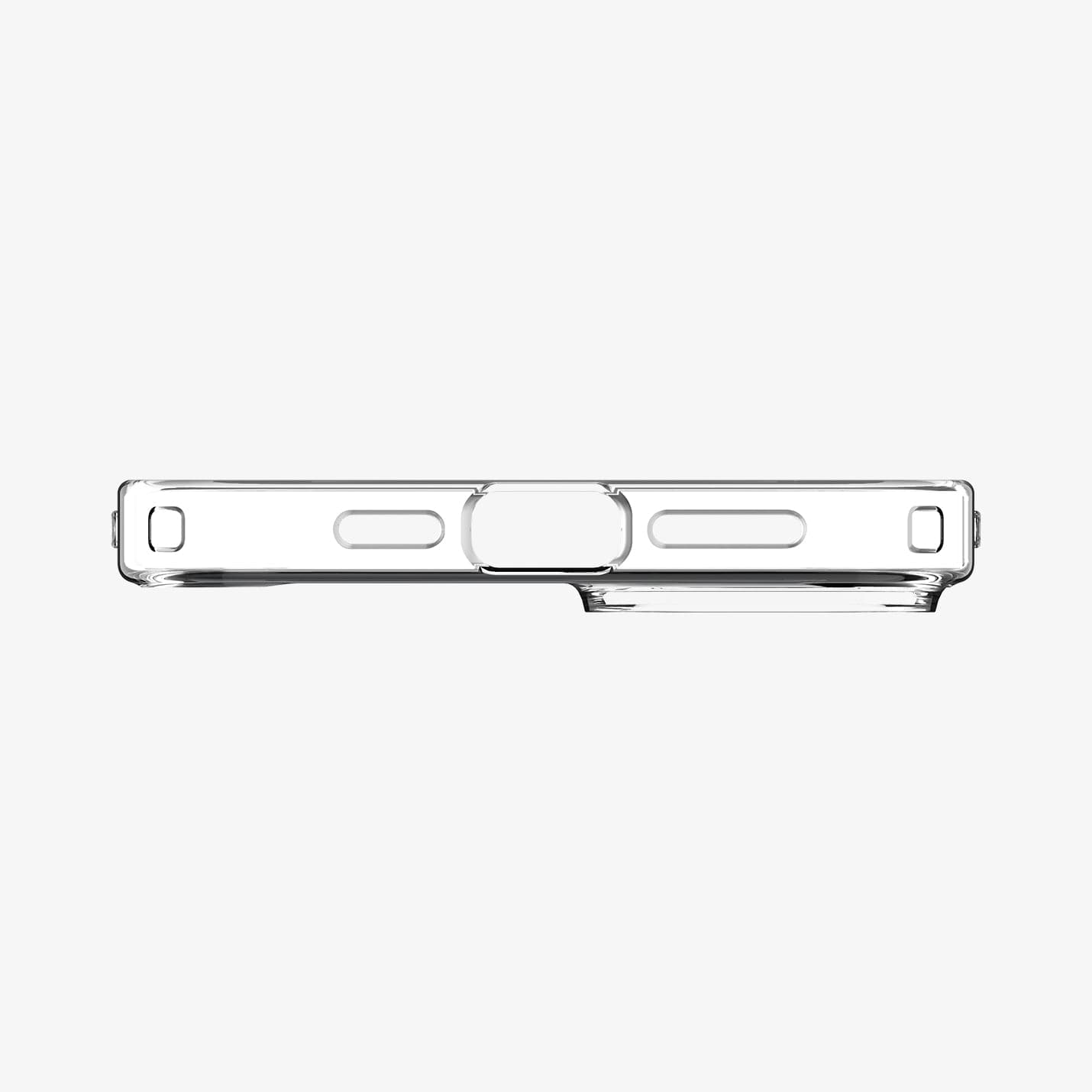 ACS04886 - iPhone 14 Plus Case Air Skin Hybrid in crystal clear showing the bottom with precise cutouts