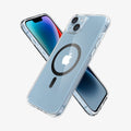 ACS05050 - iPhone 14 Case Ultra Hybrid (MagFit) in carbon fiber showing the back, sides and front