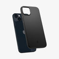 ACS04773 - iPhone 14 Plus Case Thin Fit in black showing the back slightly hovering away from device