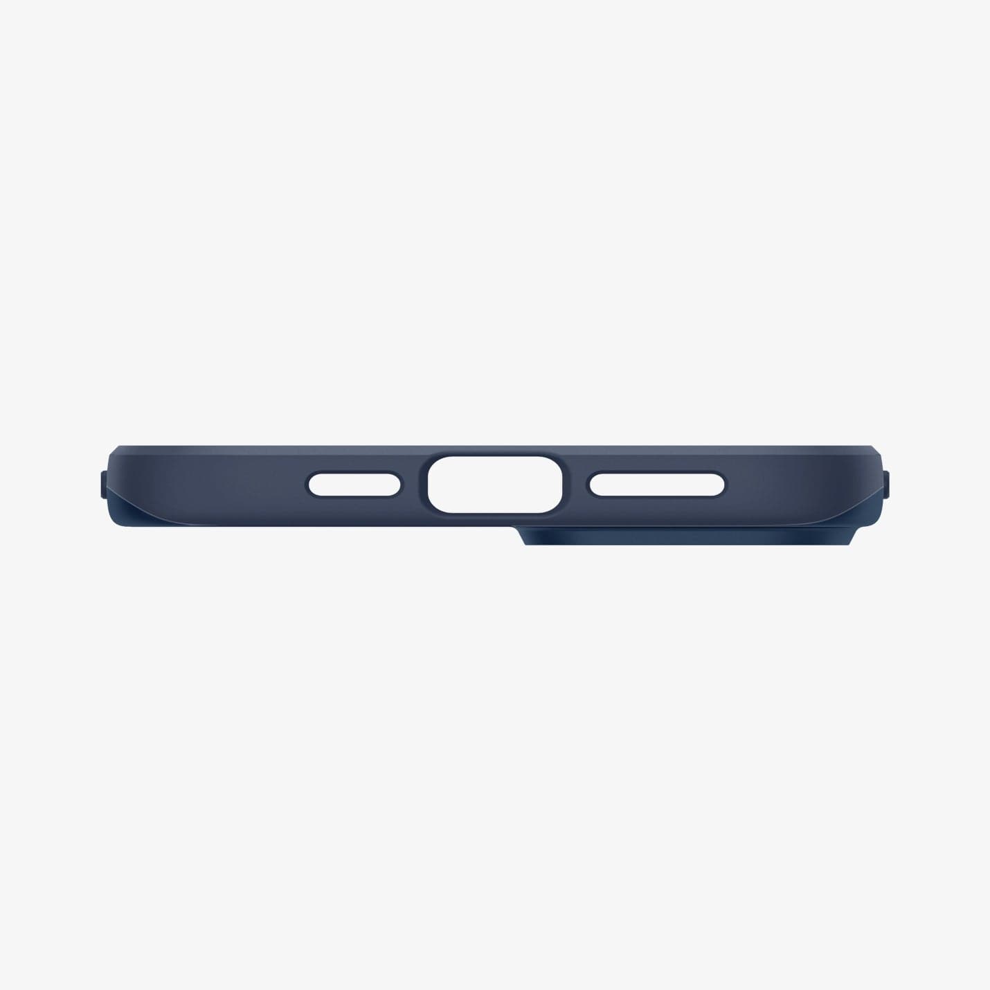ACS04775 - iPhone 14 Plus Case Thin Fit in navy blue showing the bottom with precise cutouts