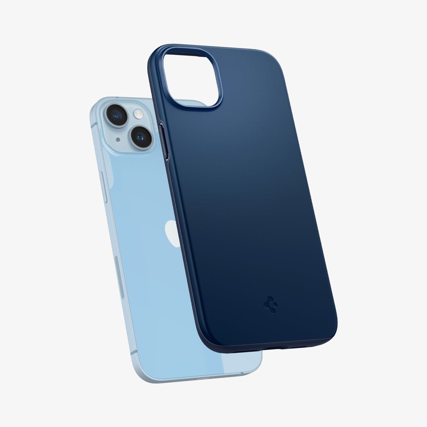 ACS04775 - iPhone 14 Plus Case Thin Fit in navy blue showing the back slightly hovering away from device