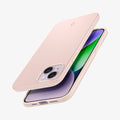 ACS04776 - iPhone 14 Plus Case Thin Fit in pink sand showing the top, bottom, sides, back and partial front