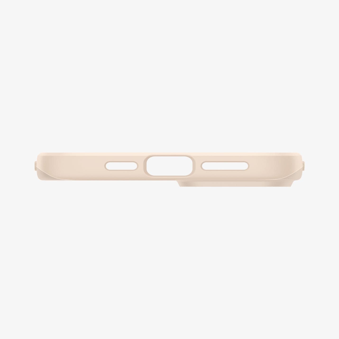 ACS04778 - iPhone 14 Plus Case Thin Fit in sand beige showing the bottom with precise cutouts