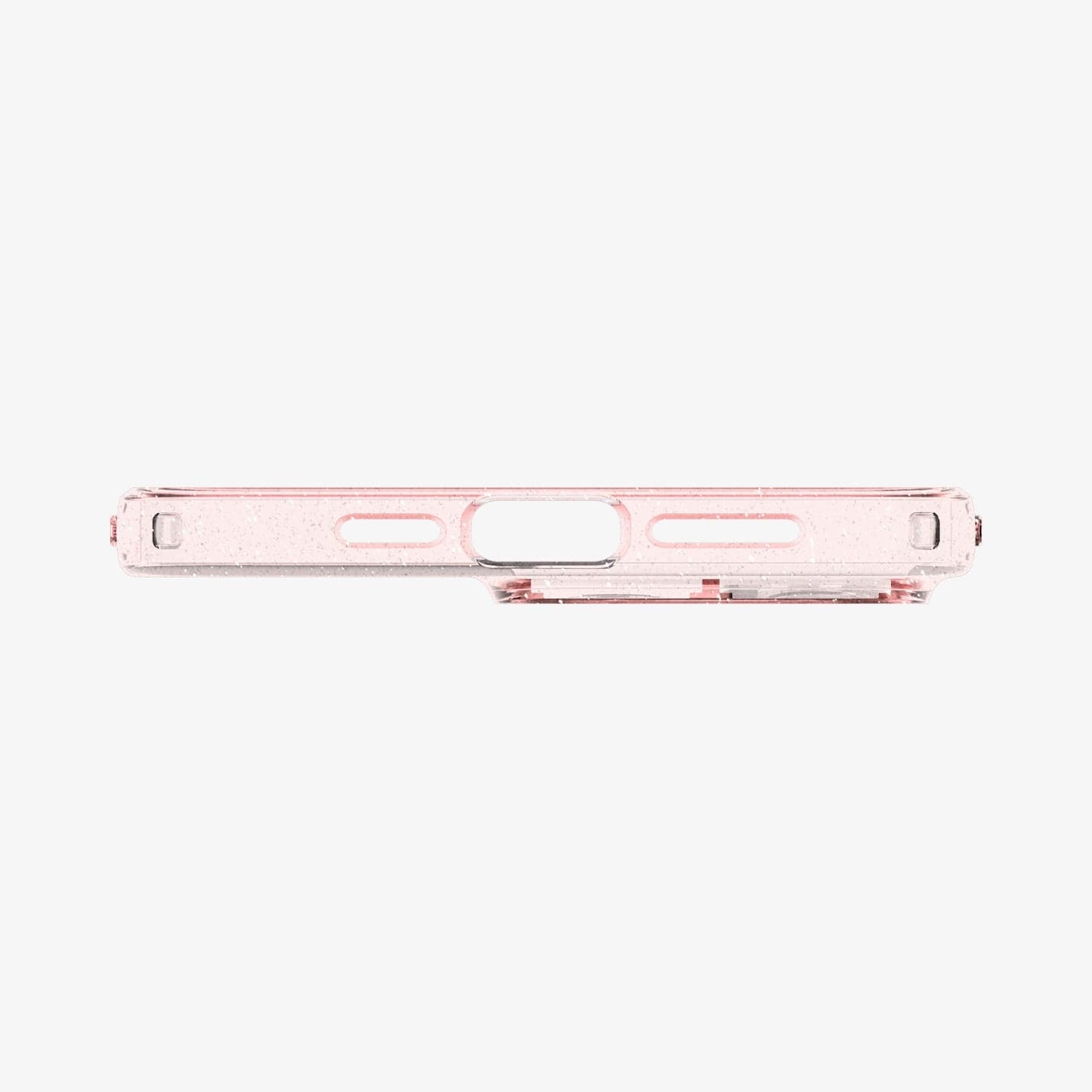ACS04955 - iPhone 14 Pro Case Liquid Crystal Glitter in rose quartz showing the bottom with precise cutouts