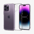 ACS04975 - iPhone 14 Pro Case Quartz Hybrid in matte clear showing the back, inside and front
