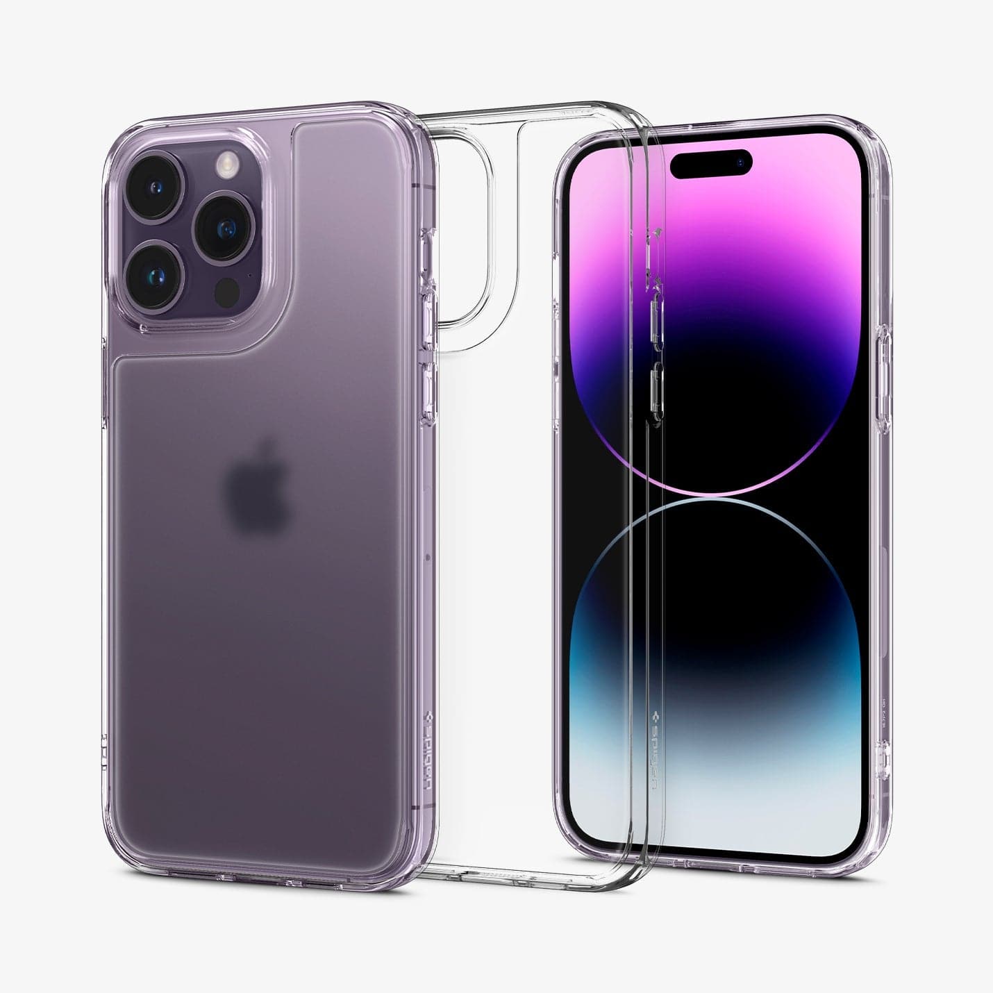 ACS04975 - iPhone 14 Pro Case Quartz Hybrid in matte clear showing the back, inside and front