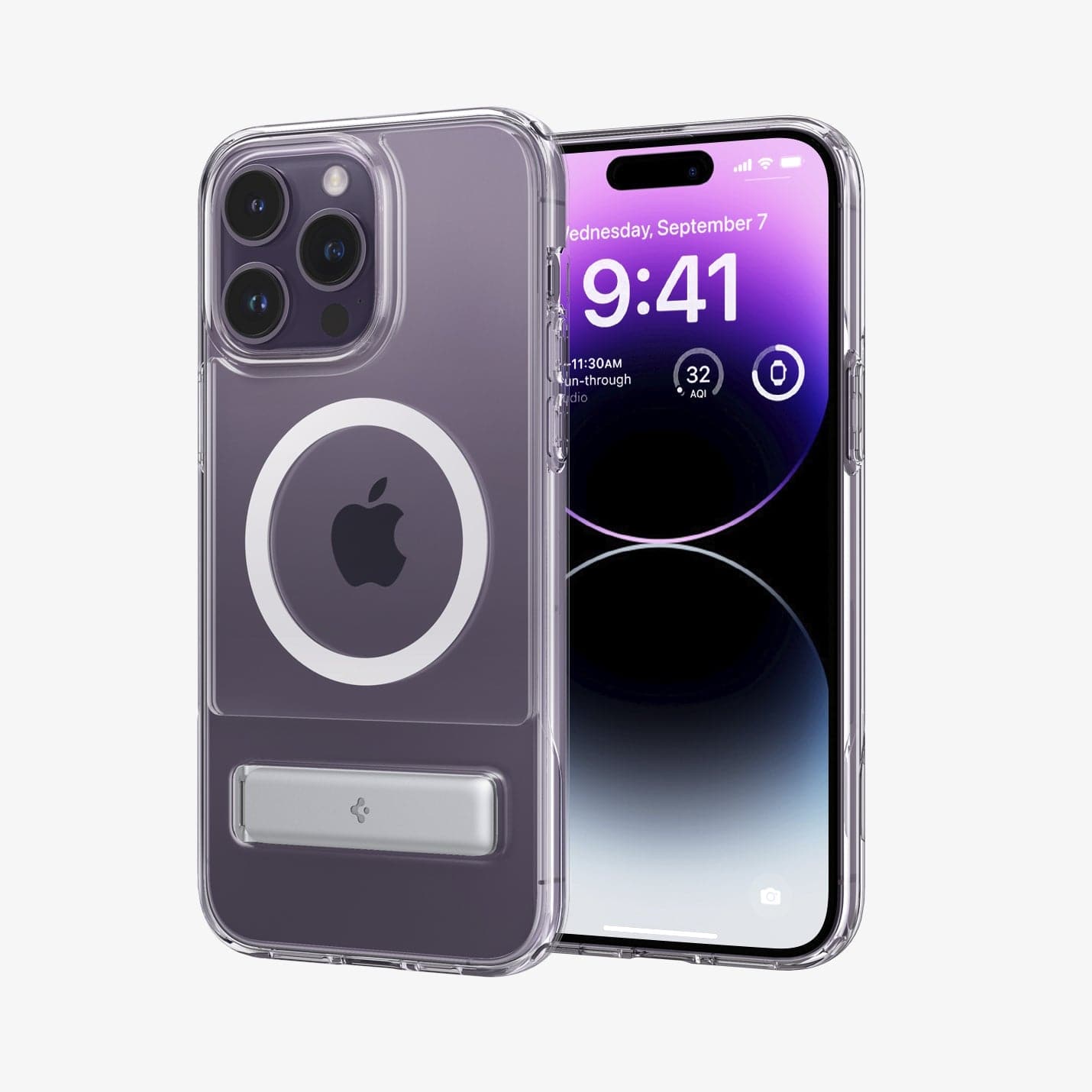ACS04674 - iPhone 14 Pro Case Slim Armor Essential S (MagFit) in white showing the back and front