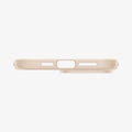 ACS04785 - iPhone 14 Pro Case Thin Fit in sand beige showing the bottom with precise cutouts
