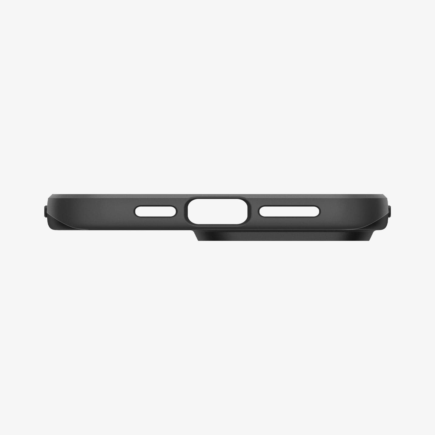 ACS04780 - iPhone 14 Pro Case Thin Fit in black showing the bottom with precise cutouts