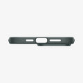 ACS04786 - iPhone 14 Pro Case Thin Fit in abyss green showing the bottom with precise cutouts