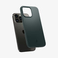 ACS04786 - iPhone 14 Pro Case Thin Fit in abyss green showing the back slightly hovering away from device