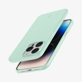 ACS04784 - iPhone 14 Pro Case Thin Fit in apple mint showing the top, bottom, sides, back and partial front