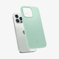 ACS04784 - iPhone 14 Pro Case Thin Fit in apple mint showing the back slightly hovering away from device