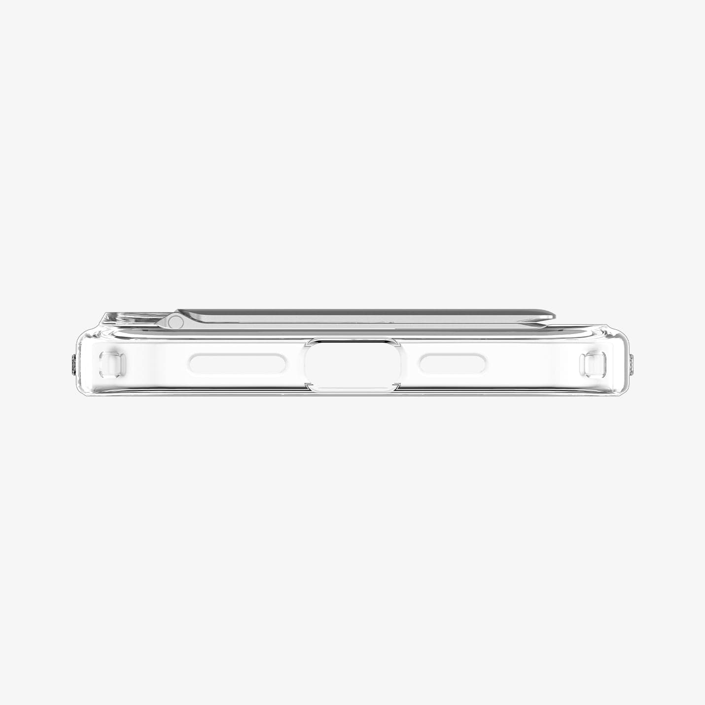 ACS04973 - iPhone 14 Pro Case Ultra Hybrid S in crystal clear showing the bottom with precise cutouts
