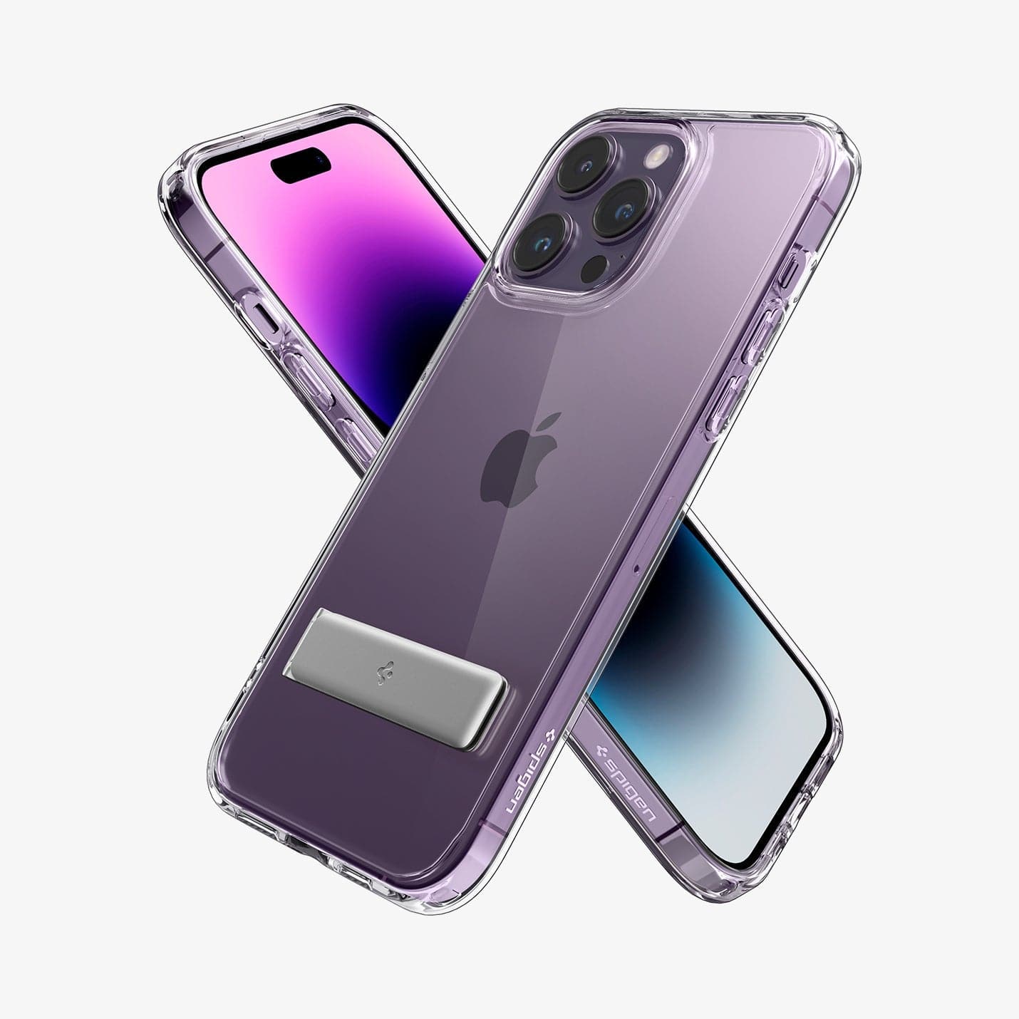 ACS04973 - iPhone 14 Pro Case Ultra Hybrid S in crystal clear showing the back, sides and front