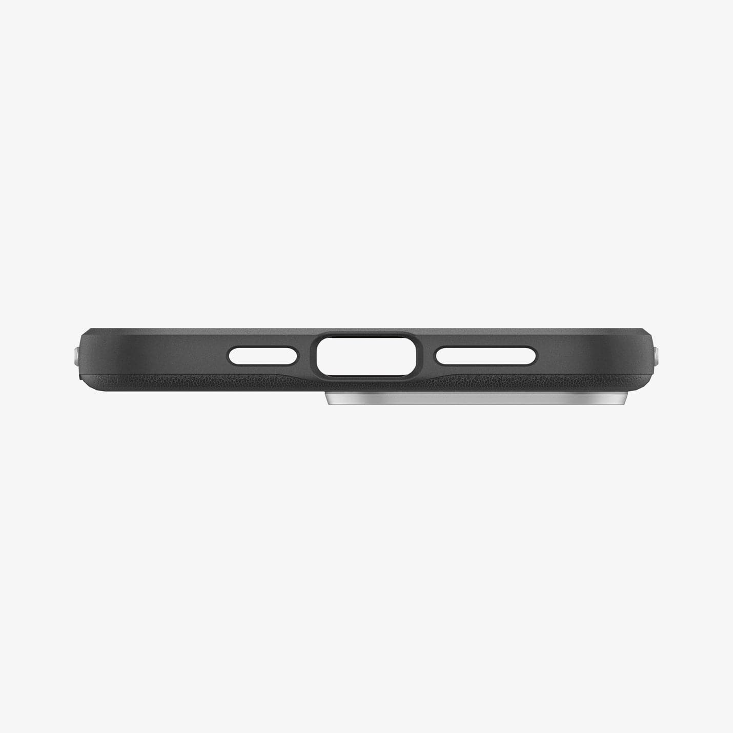 ACS04850 - iPhone 14 Pro Max Case Enzo in black showing the bottom with precise cutouts
