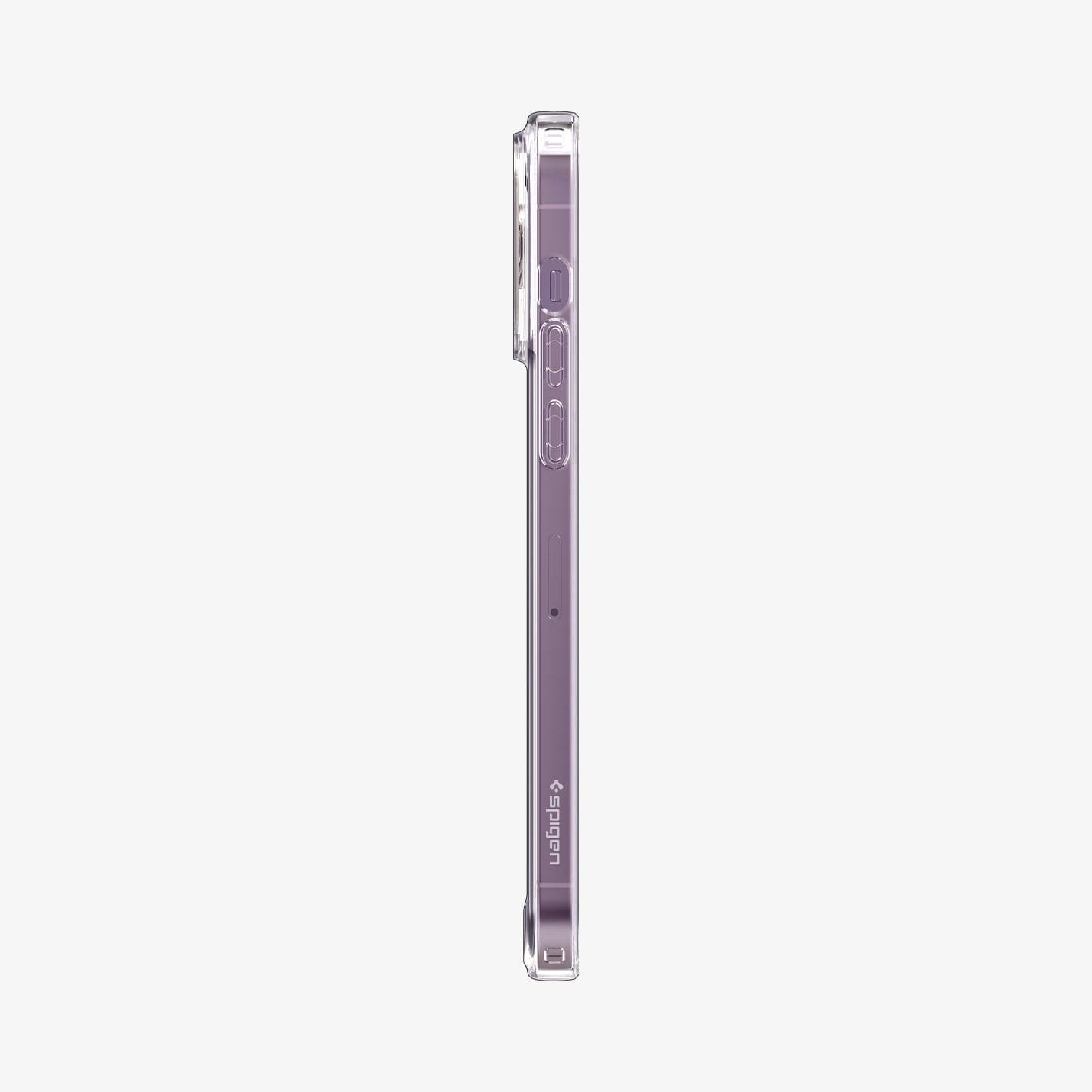ACS04830 - iPhone 14 Pro Max Case Quartz Hybrid in crystal clear showing the side with volume controls