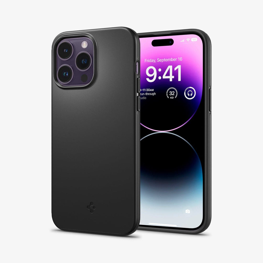 ACS04788 - iPhone 14 Case Thin Fit in black showing the back