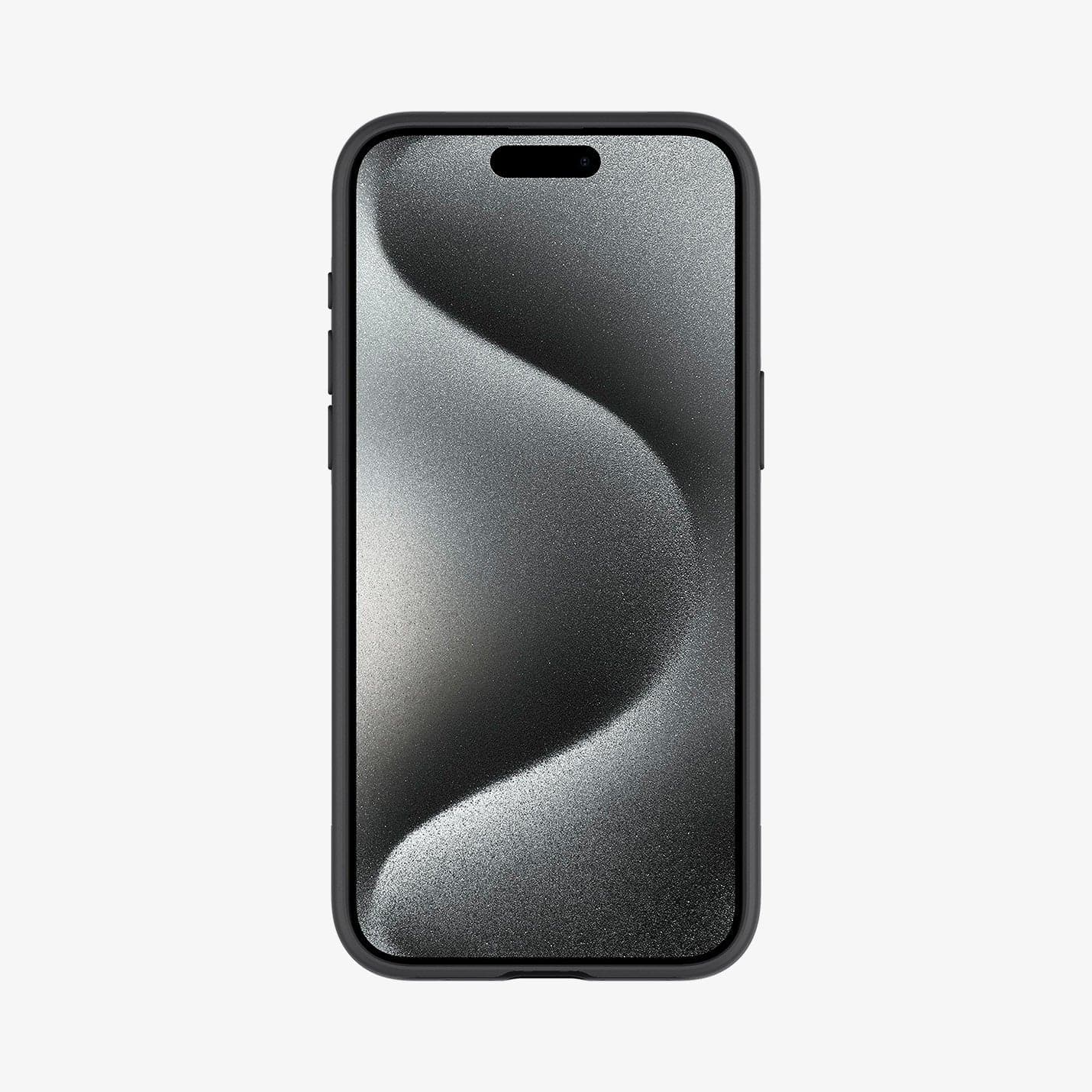 ACS06748 - iPhone 15 Pro Case Style Armor (MagFit) in classic silver showing the front