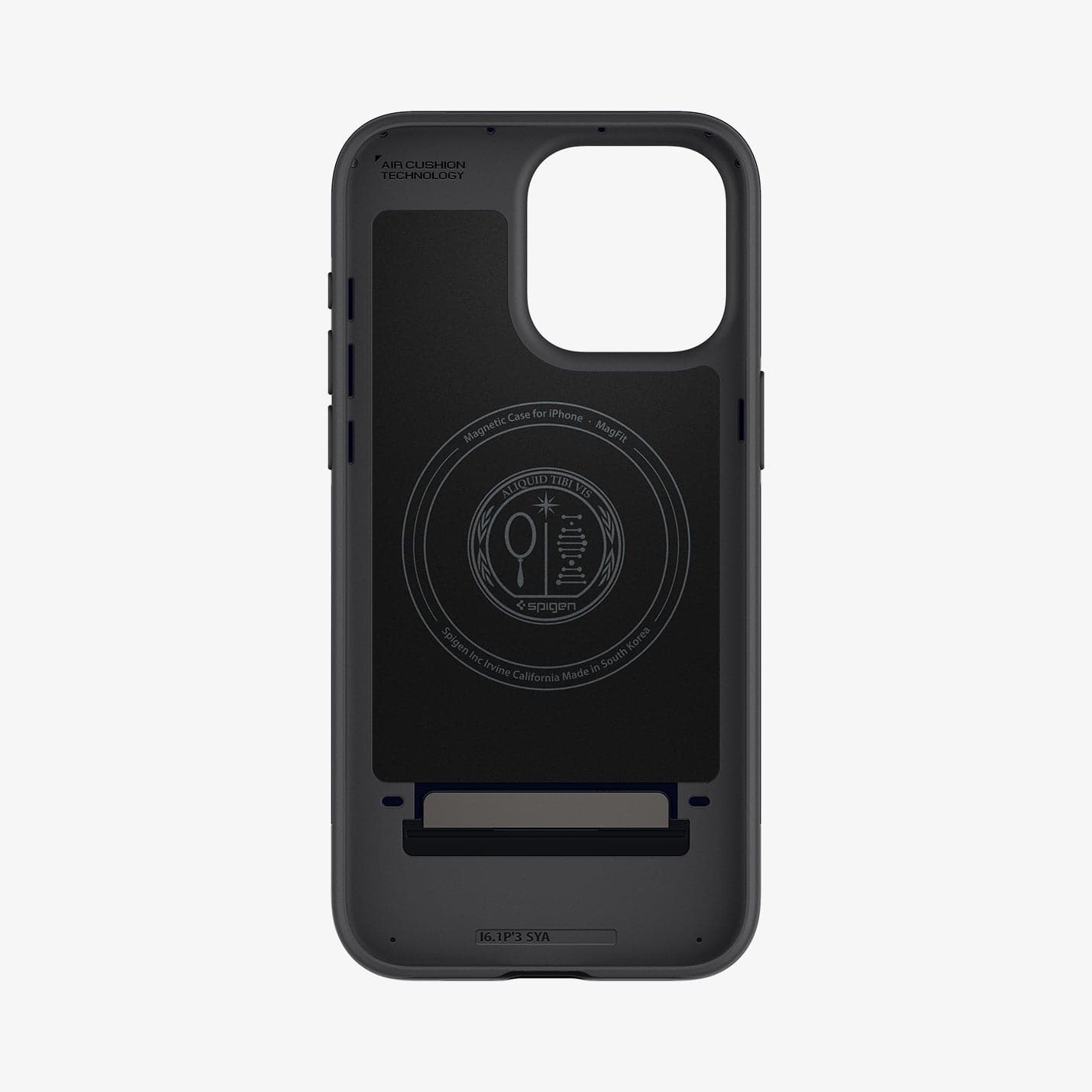 ACS06748 - iPhone 15 Pro Case Style Armor (MagFit) in classic silver showing the inside of case
