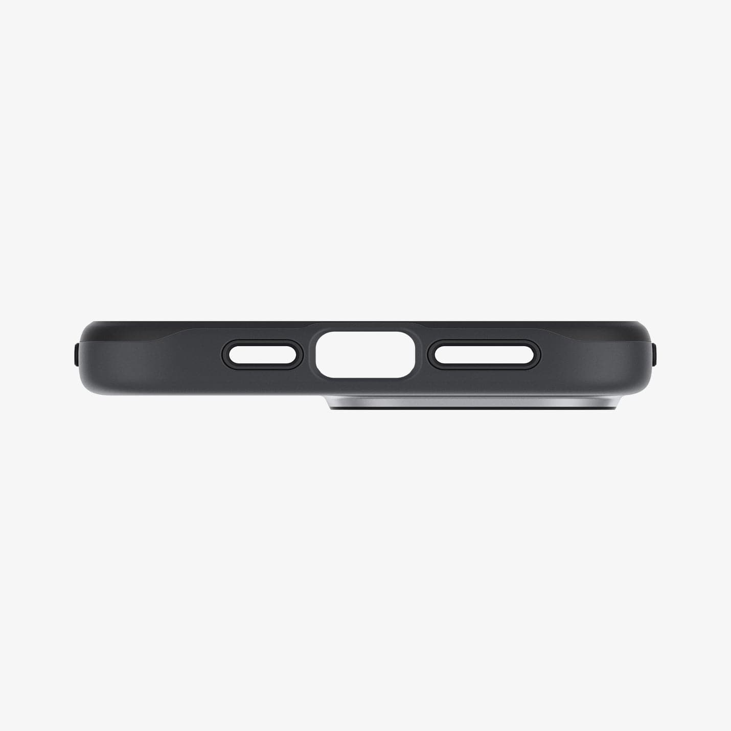 ACS06748 - iPhone 15 Pro Case Style Armor (MagFit) in classic silver showing the bottom