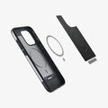 ACS06748 - iPhone 15 Pro Case Style Armor (MagFit) in classic silver showing the inside magnetic ring layers