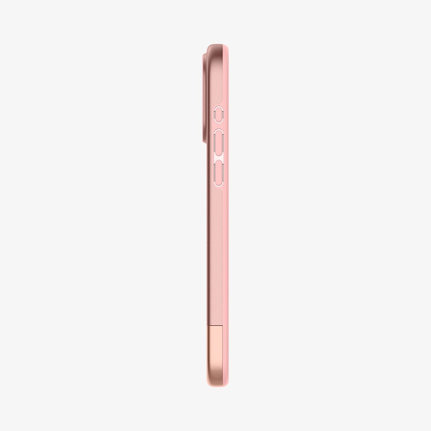 ACS06745 - iPhone 15 Pro Case Style Armor (MagFit) in rose gold showing the side