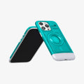 ACS06743 - iPhone 15 Pro Case Classic C1 (MagFit) in bondi blue showing the back, front and partial sides