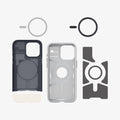 ACS06742 - iPhone 15 Pro Case Classic C1 (MagFit) in graphite showing the multiple layers including the magnetic ring layers
