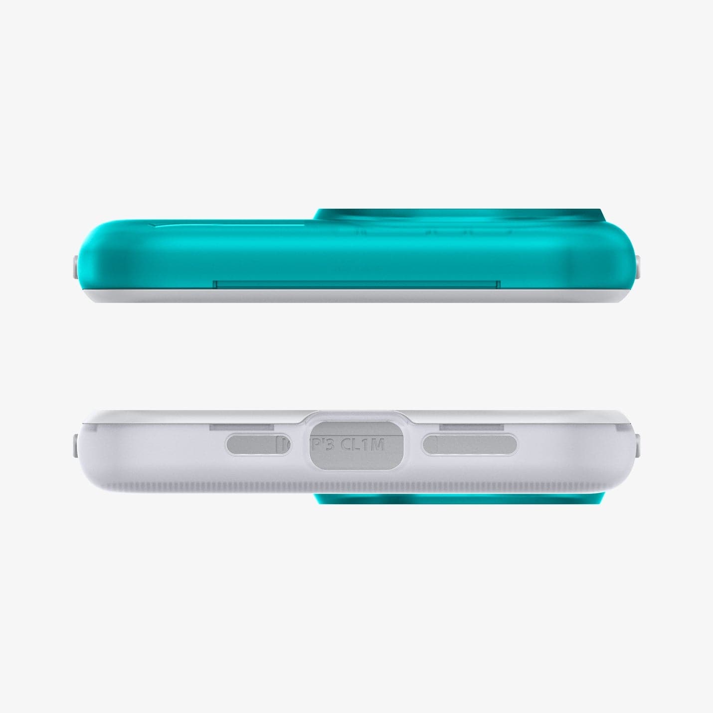ACS06608 - iPhone 15 Pro Max Case Classic C1 (MagFit) in bondi blue showing the top and bottom with precise cutouts
