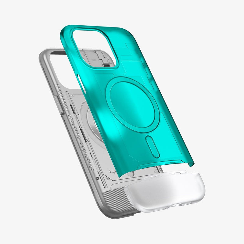ACS06608 - iPhone 15 Pro Max Case Classic C1 (MagFit) in bondi blue showing the multiple layers of case