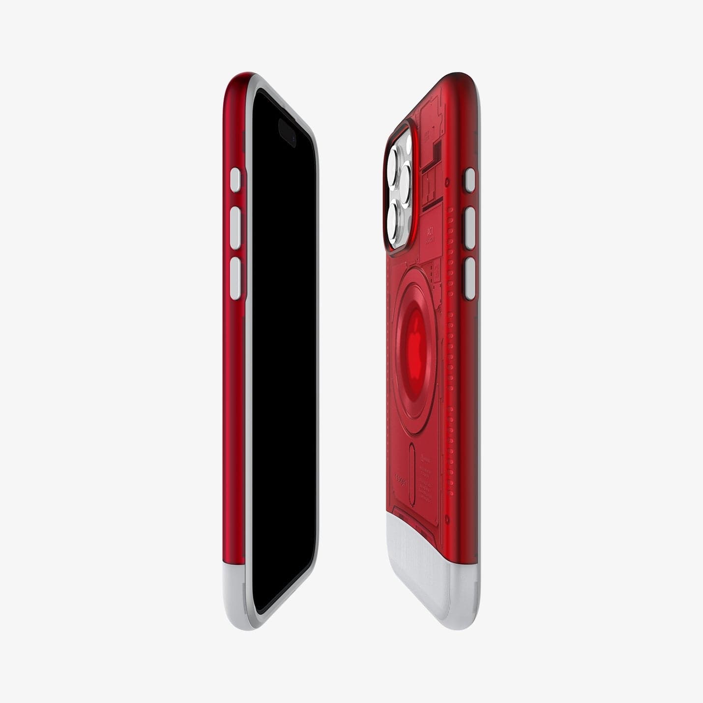 ACS06609 - iPhone 15 Pro Max Case Classic C1 (MagFit) in ruby showing the sides, partial front and back