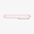 ACS05035 - iPhone 14 Case Liquid Crystal Glitter in rose quartz showing the bottom with precise cutouts