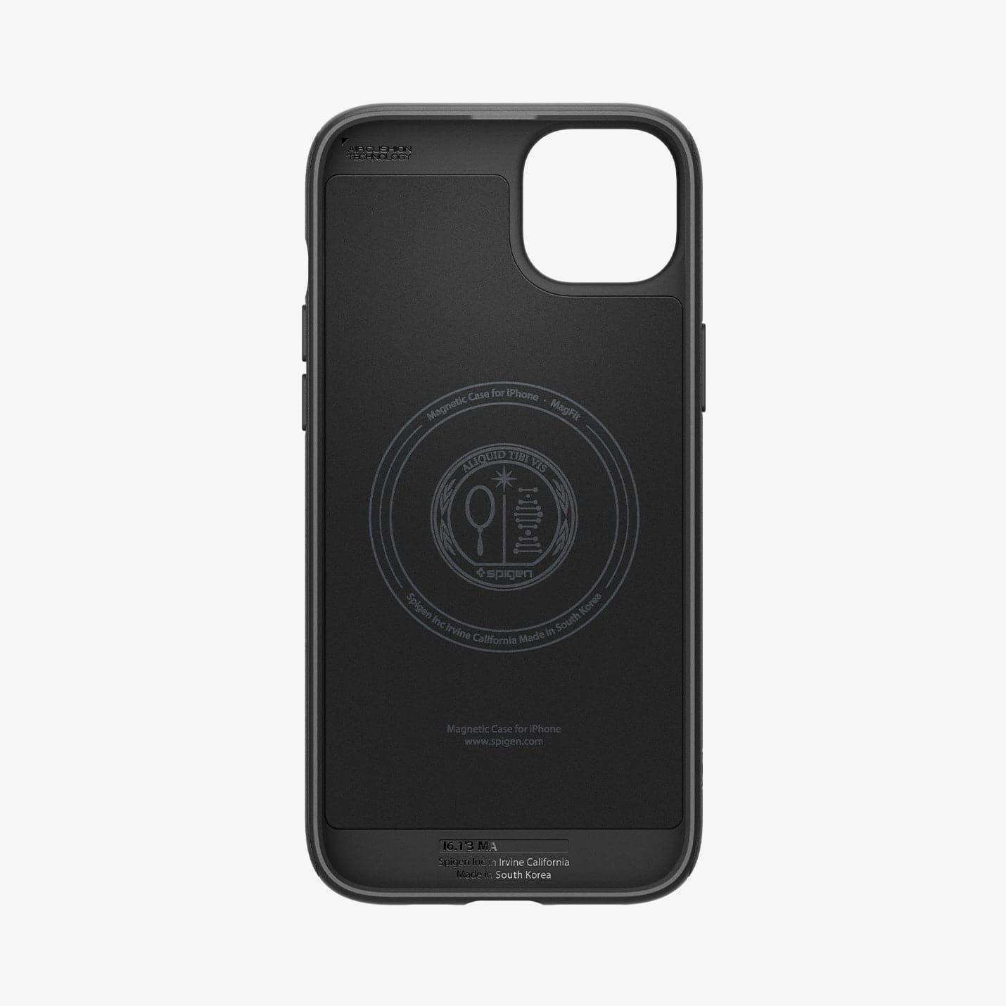  ACS06815 - iPhone 15 Case Mag Armor (MagFit) in matte black showing the inside of case