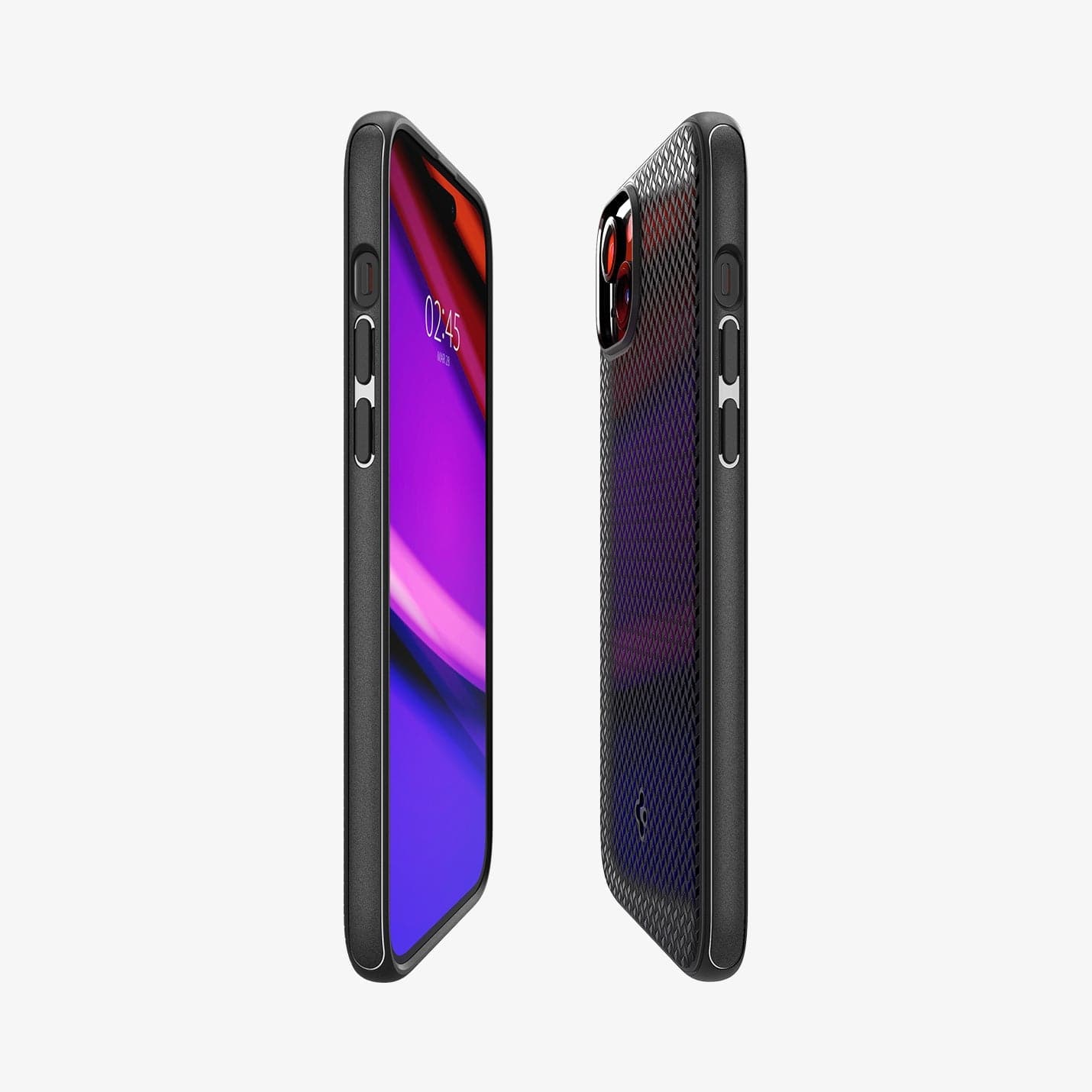 ACS06815 - iPhone 15 Case Mag Armor (MagFit) in matte black showing the sides, partial front and back
