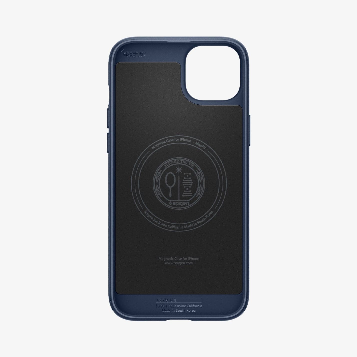 ACS06816 - iPhone 15 Case Mag Armor (MagFit) in navy blue showing the inside of case