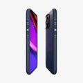 ACS06737 - iPhone 15 Pro Case Mag Armor (MagFit) in navy blue showing the sides, partial front and back
